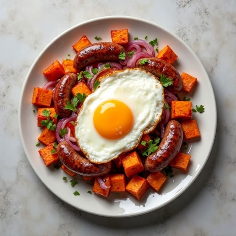 Maple-Roasted Purple Sweet Potato Hash with Caramelized Onions