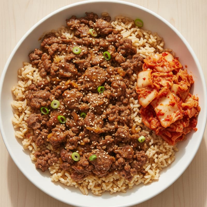 Korean Beef Bulgogi with Kimchi