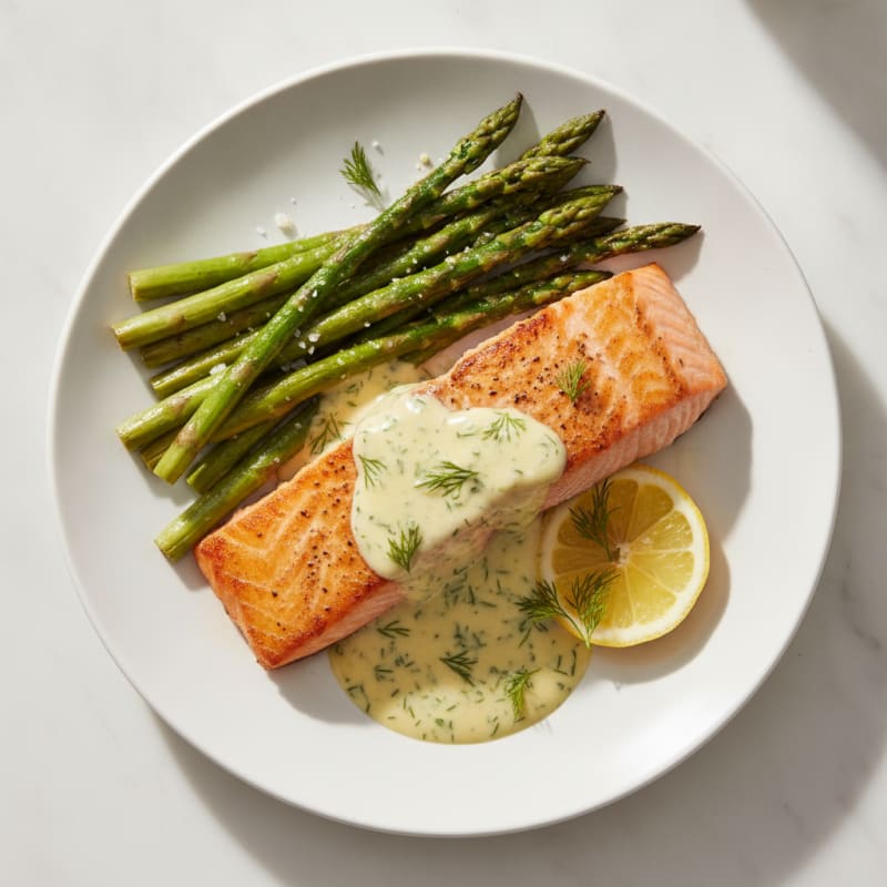 Pan-Seared Salmon with Lemon-Dill Sauce
