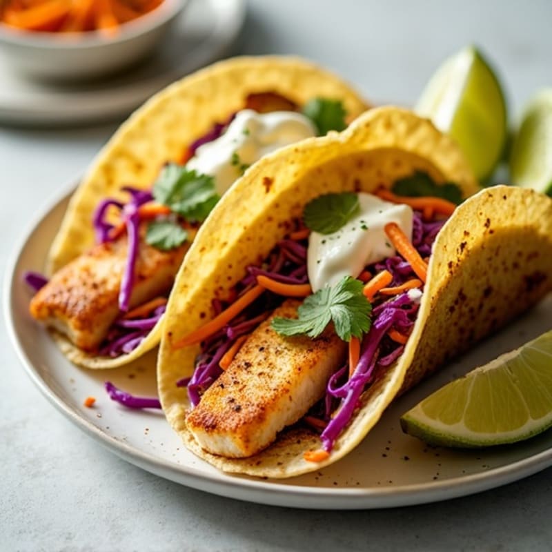 Crispy Baked Fish Tacos with Fresh Slaw
