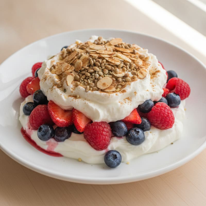 Greek Yogurt Protein Parfait with Mixed Berries