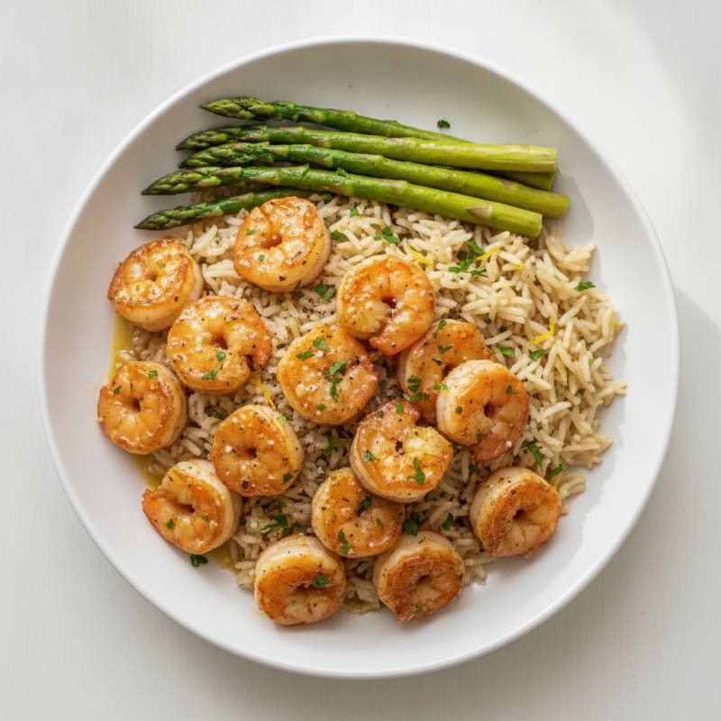 Garlic Butter Prawns with Lemon-Herb Rice