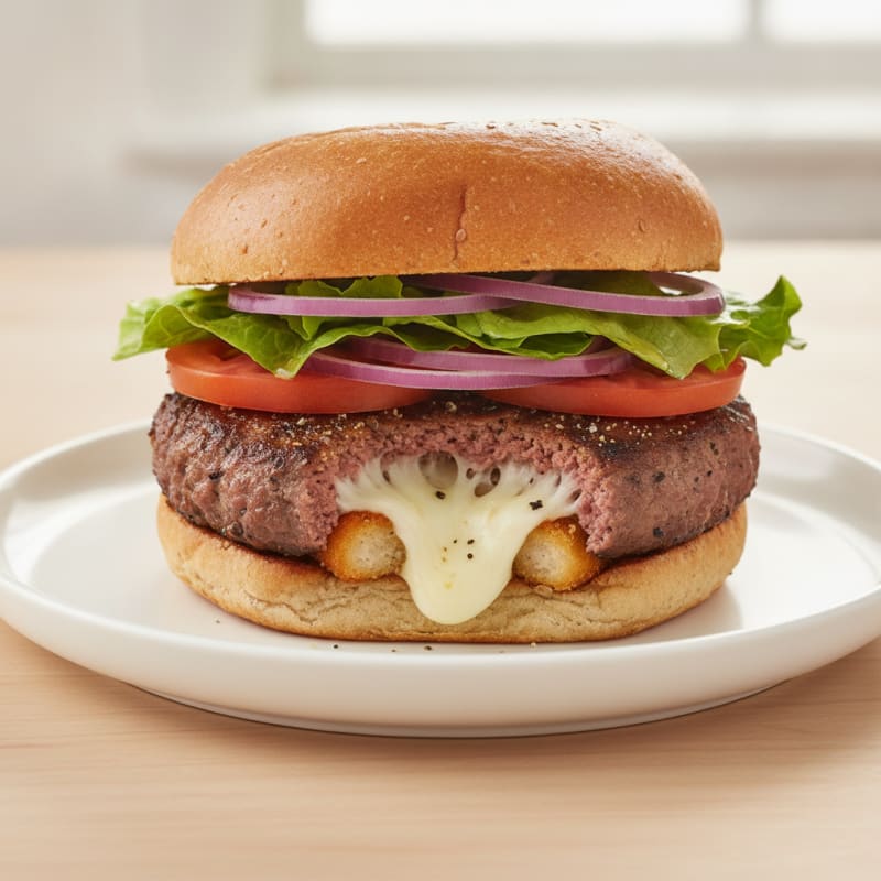 Mozzarella Stick Stuffed Burger