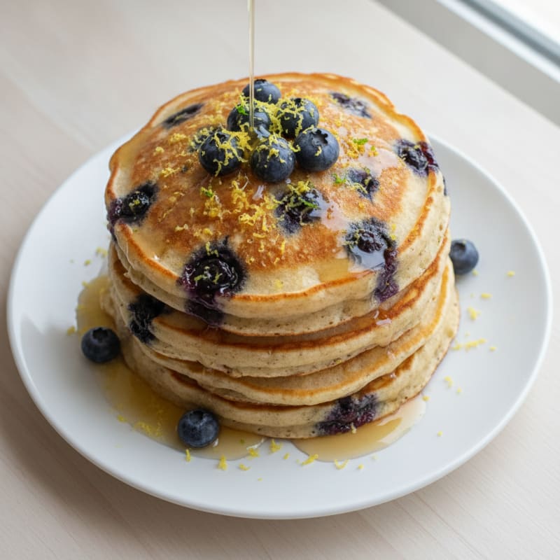 Blueberry Ricotta Pancakes with Lemon Zest