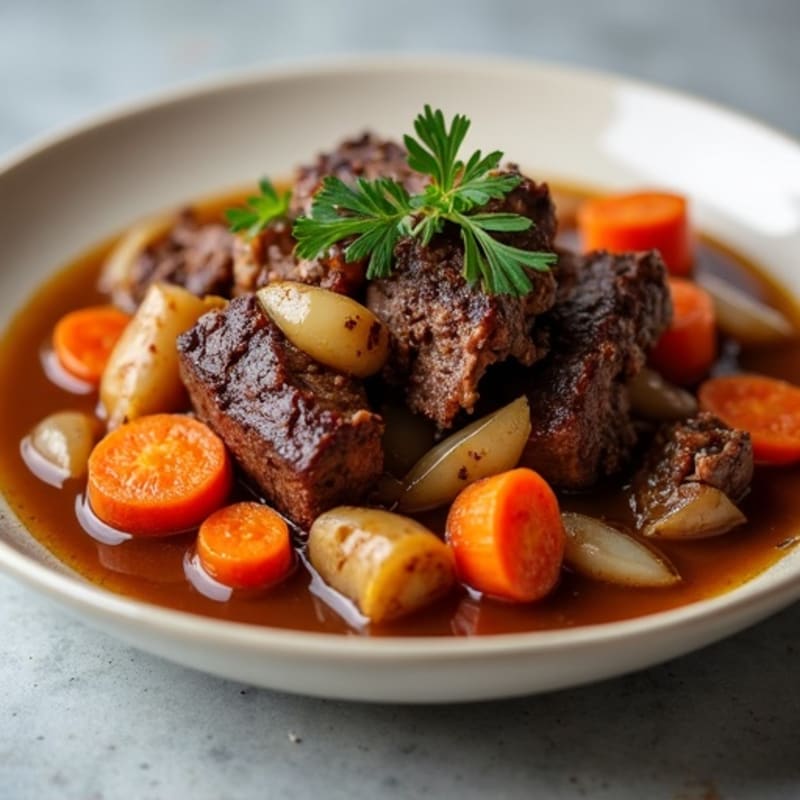 Hearty Slow-Cooked Beef Pot Roast with Roasted Root Vegetables