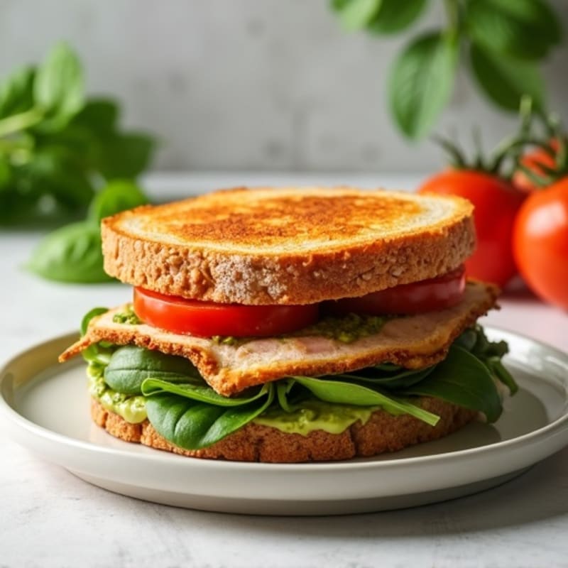 Crispy Grilled Turkey Pesto Sandwich