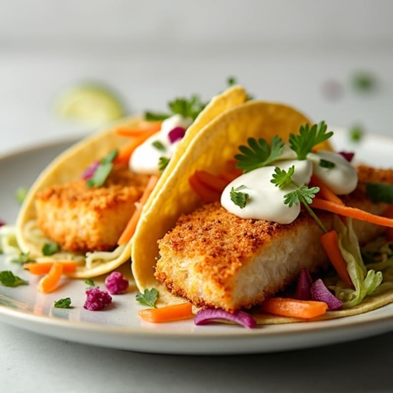 Crispy Baked Fish Tacos with Fresh Slaw
