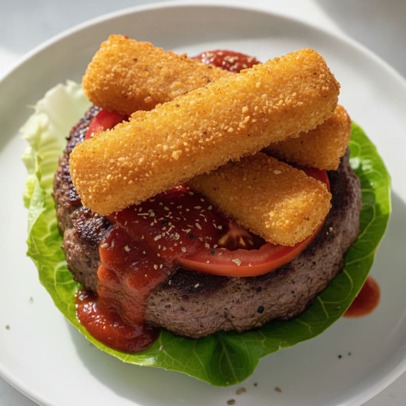 Mozzarella Stick Beef Burger