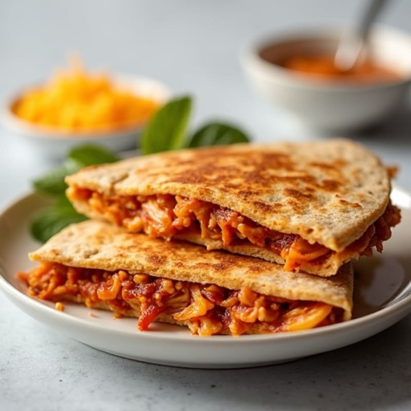 Shredded BBQ Chicken Crispy Quesadilla