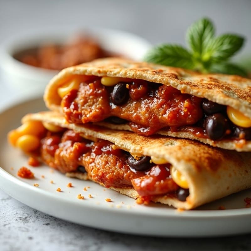 Crispy BBQ Chicken and Black Bean Quesadillas