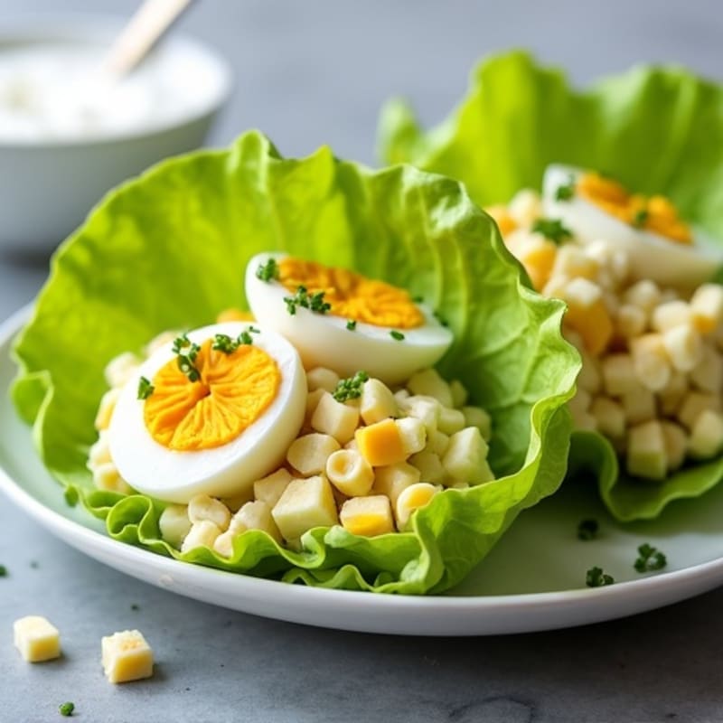 Creamy Greek Yogurt Egg Salad Lettuce Wraps