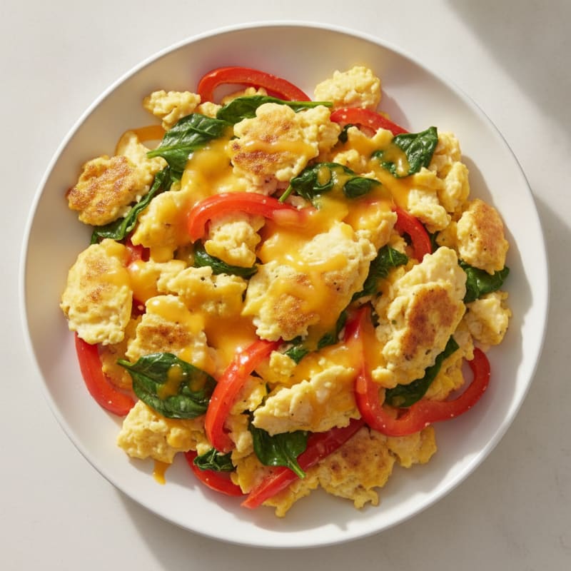 Egg and Cheese Scramble with Sautéed Vegetables