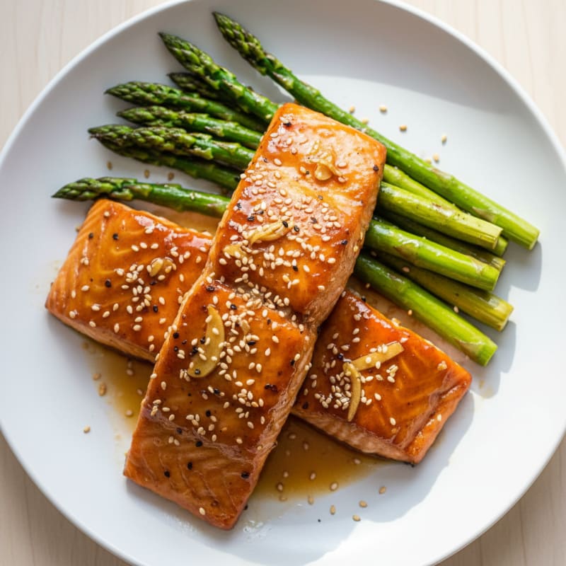 Teriyaki Glazed Salmon with Roasted Asparagus