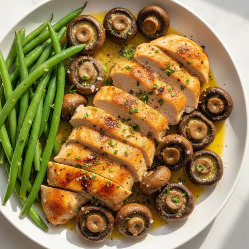 Garlic Butter Roasted Mushrooms with Herbs
