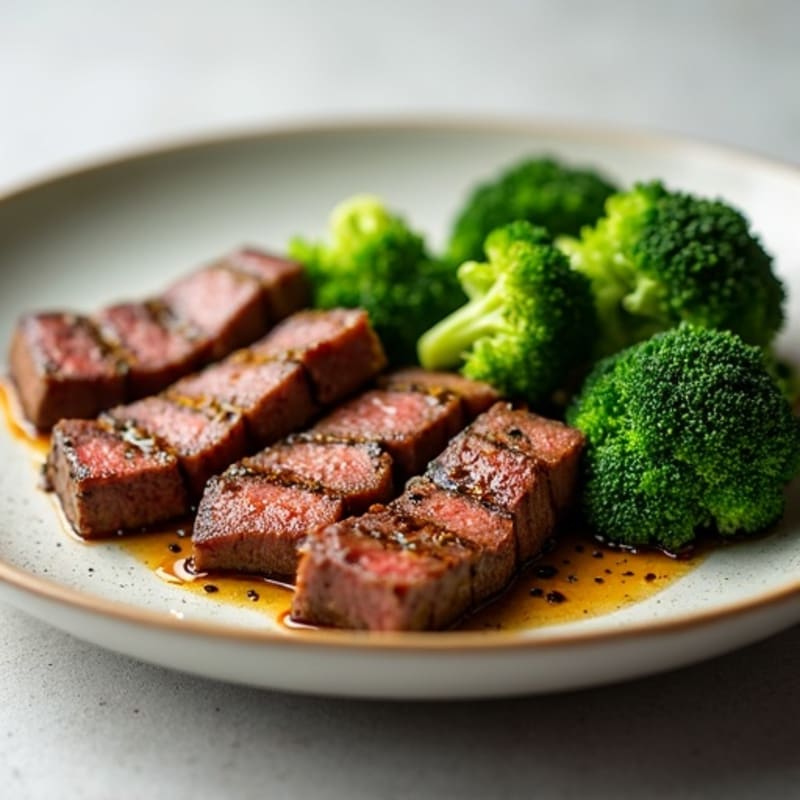 Garlic-Ginger Seared Beef Strips with Broccoli