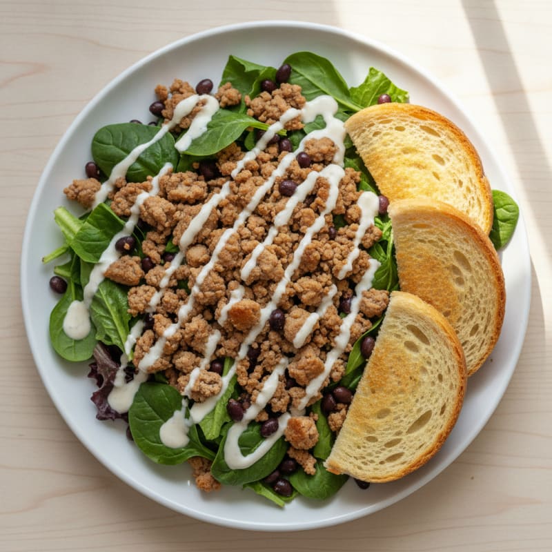 Lean Turkey and Black Bean Salad with Bolthouse Ranch and Hero Bread