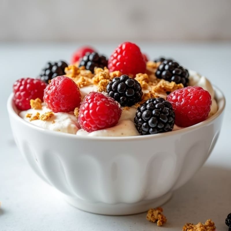 Creamy Greek Yogurt with Fresh Berries and Crunchy Granola