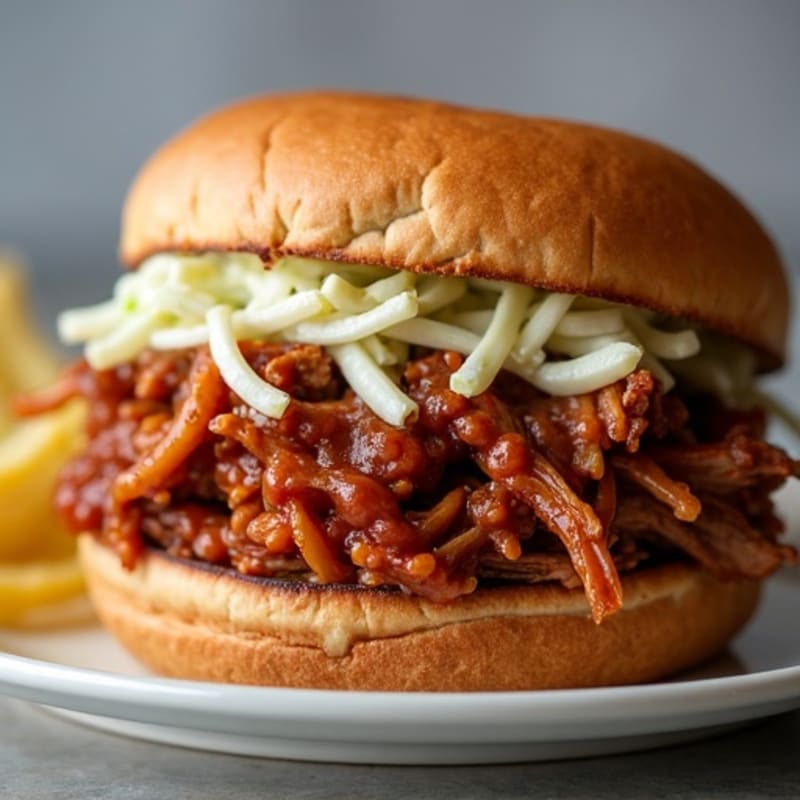 Tender Slow-Cooked BBQ Pulled Pork Sandwich
