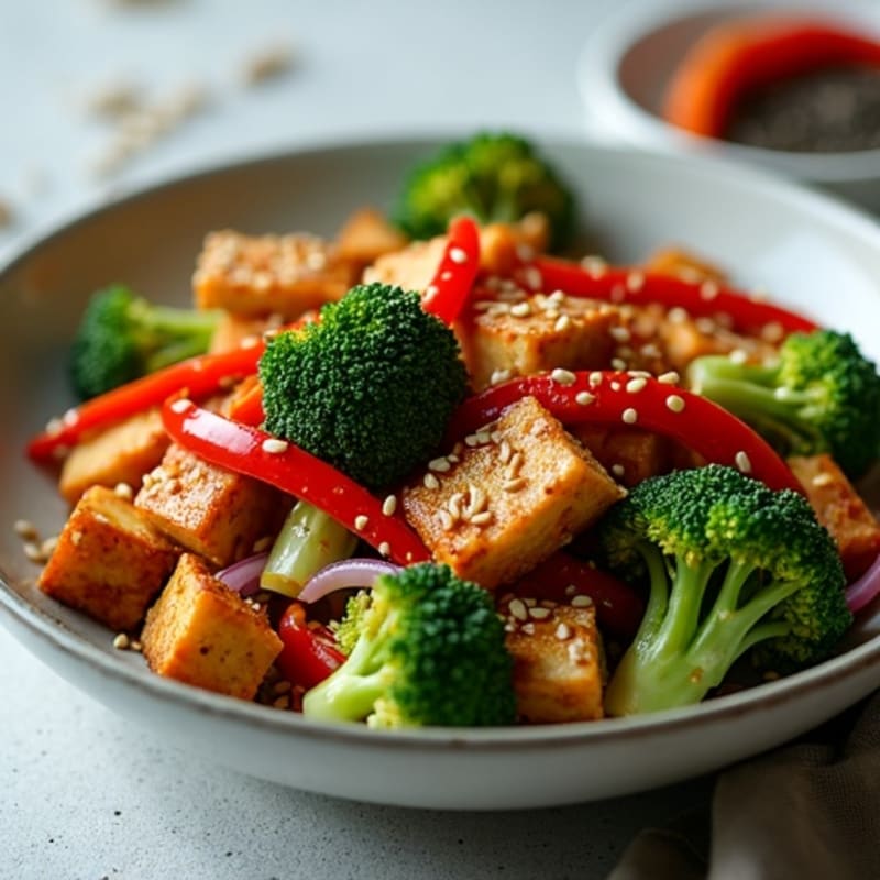 Crispy Maple Glazed Tempeh Stir-Fry with Fresh Veggies