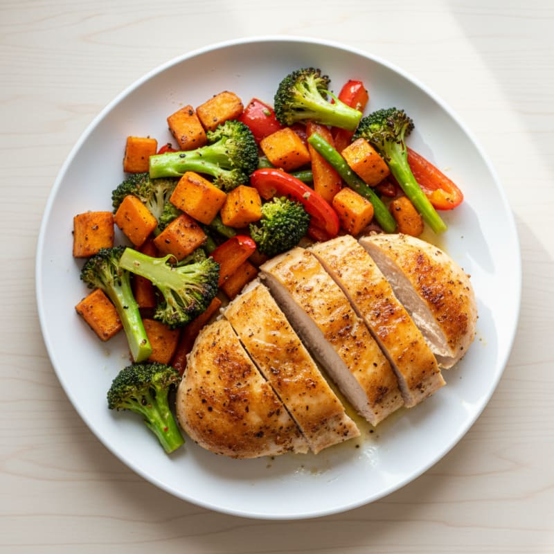 Crispy Baked Chicken with Roasted Vegetables