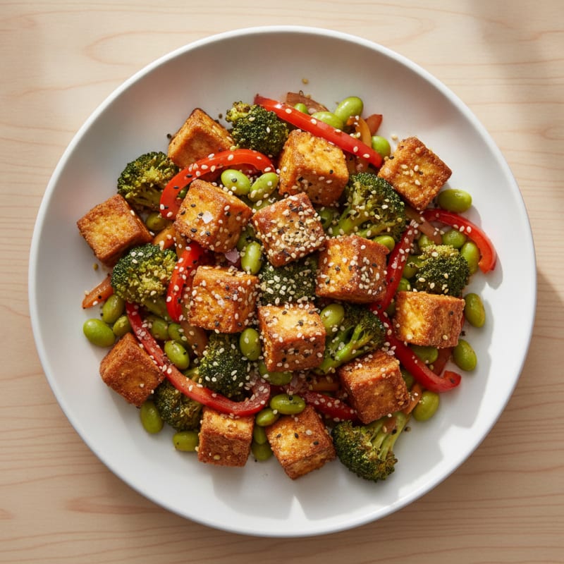 Sesame Tofu and Vegetable Stir-Fry