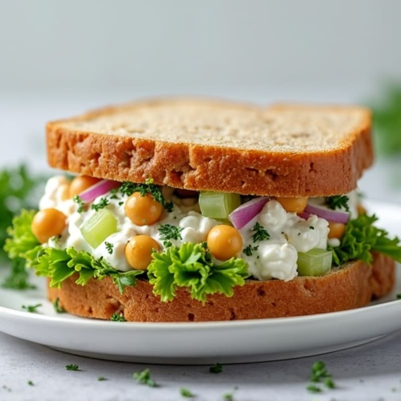 Creamy Herb Chickpea Salad Sandwich