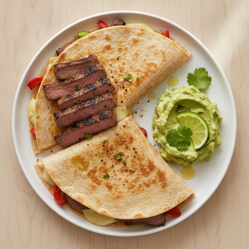 Carne Asada Quesadillas with Guacamole