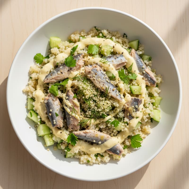 Lemon-Herb Sardine and Quinoa Bowl