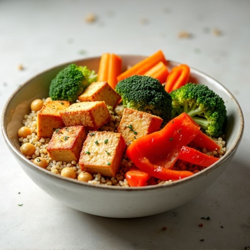 Crispy Tofu and Roasted Vegetable Bowl