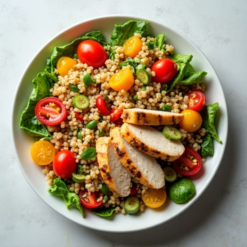 Grilled Chicken and Quinoa Salad with Roasted Vegetables