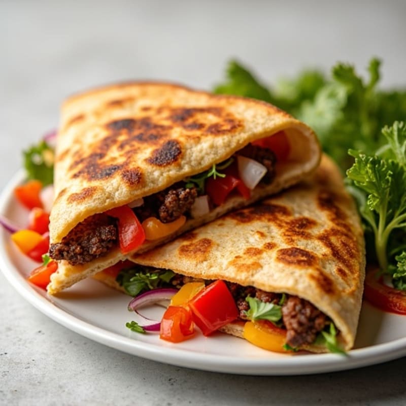 Crispy Steak and Loaded Veggie Quesadillas