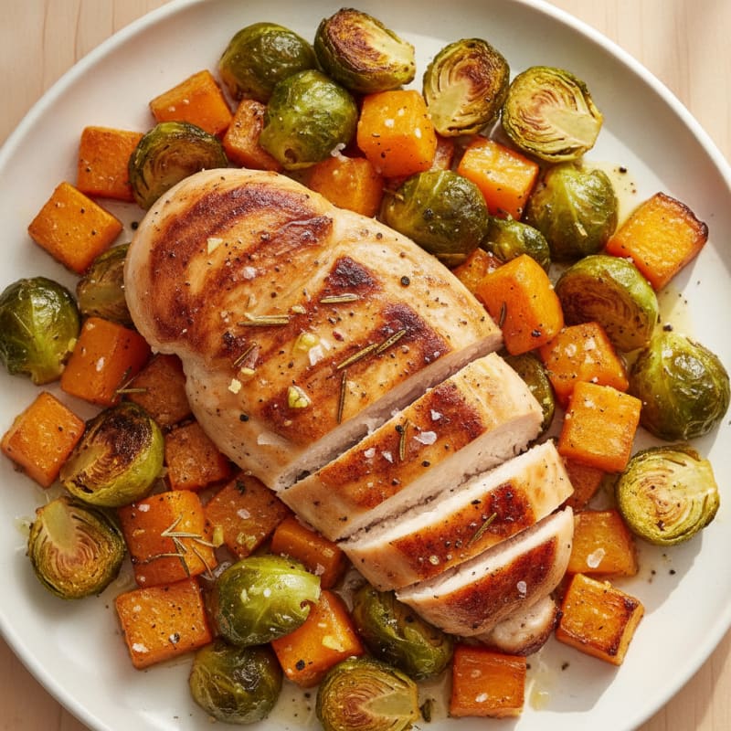 Pan-Seared Chicken with Roasted Vegetables