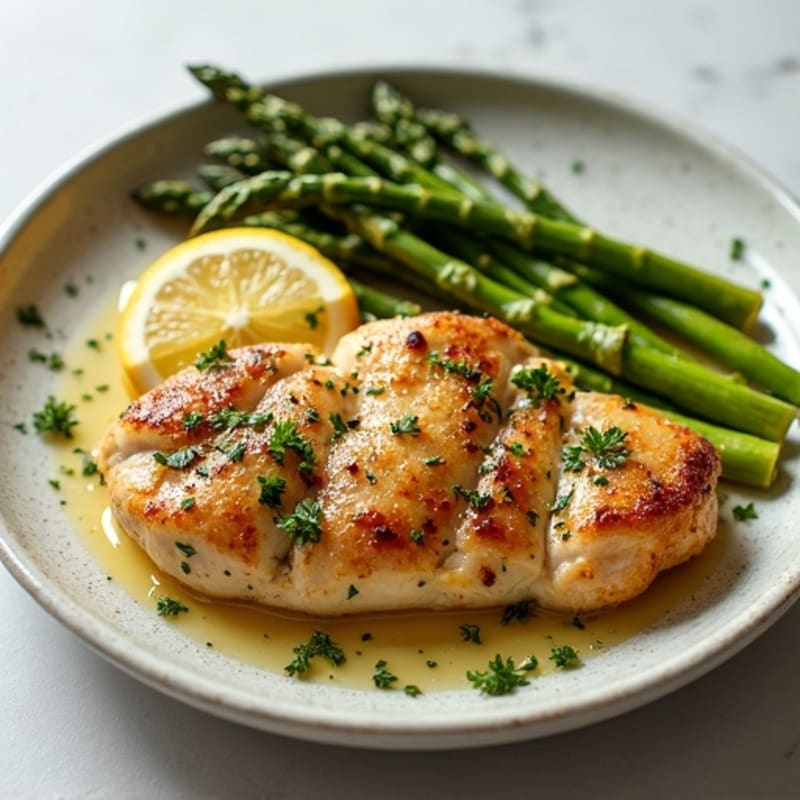 Sheet Pan Lemon Herb Roasted Chicken and Crispy Asparagus