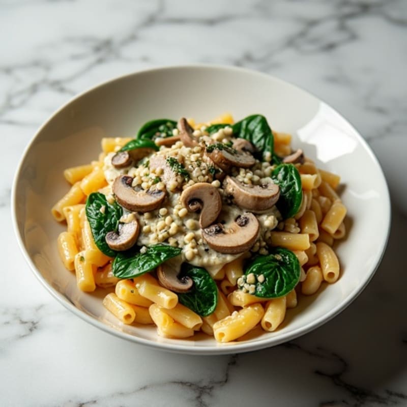 Creamy Truffle Mushroom Pasta with Spinach