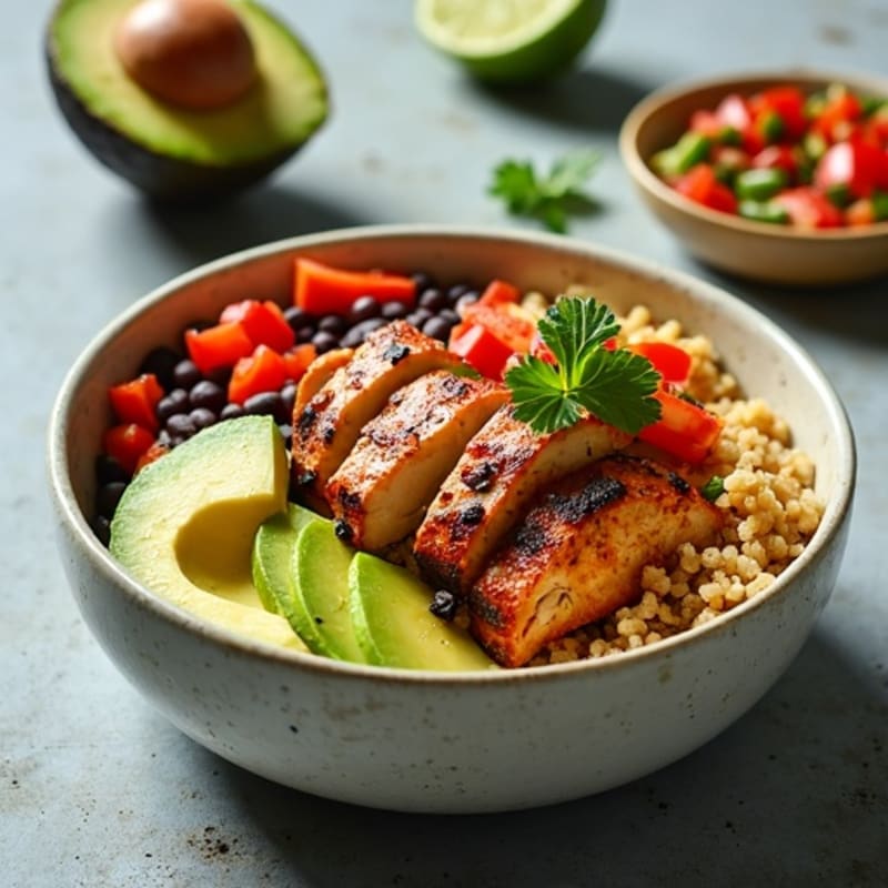Hearty Black Bean Burrito Bowl with Fresh Avocado