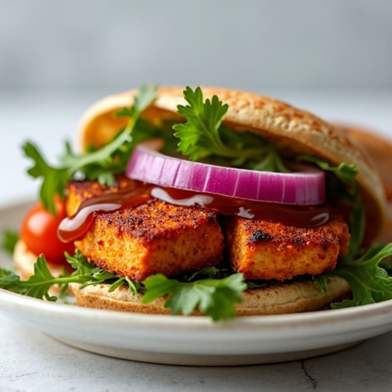 Smoky Crispy BBQ Tempeh Sandwich