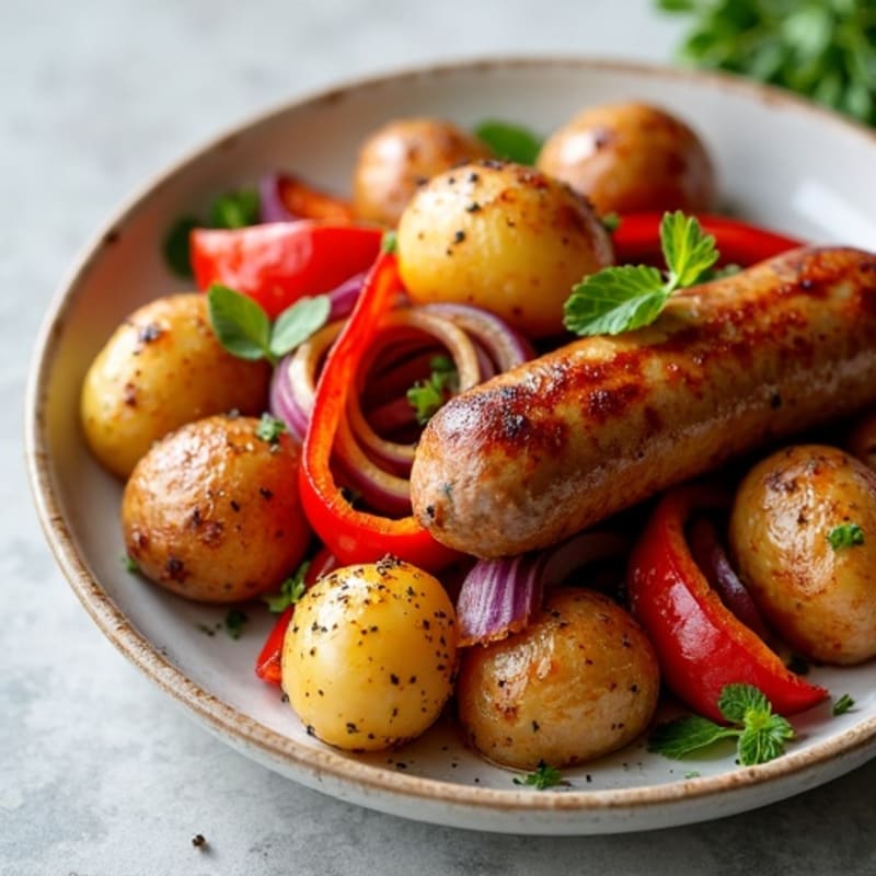 Sheet Pan Italian Sausage and Roasted Potato Bake
