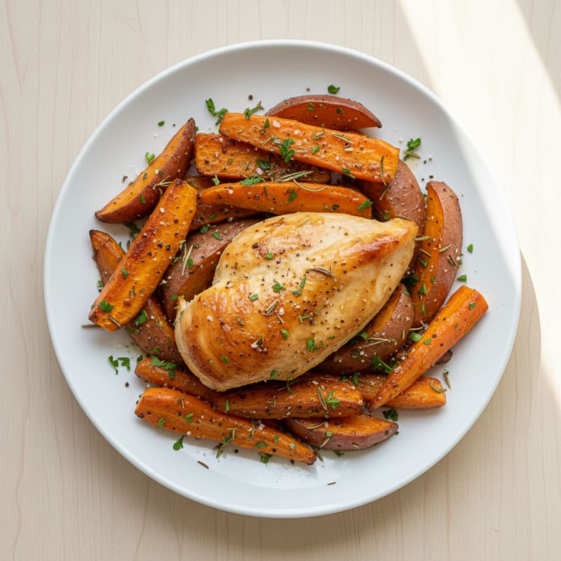 Baked Chicken with Roasted Root Vegetables