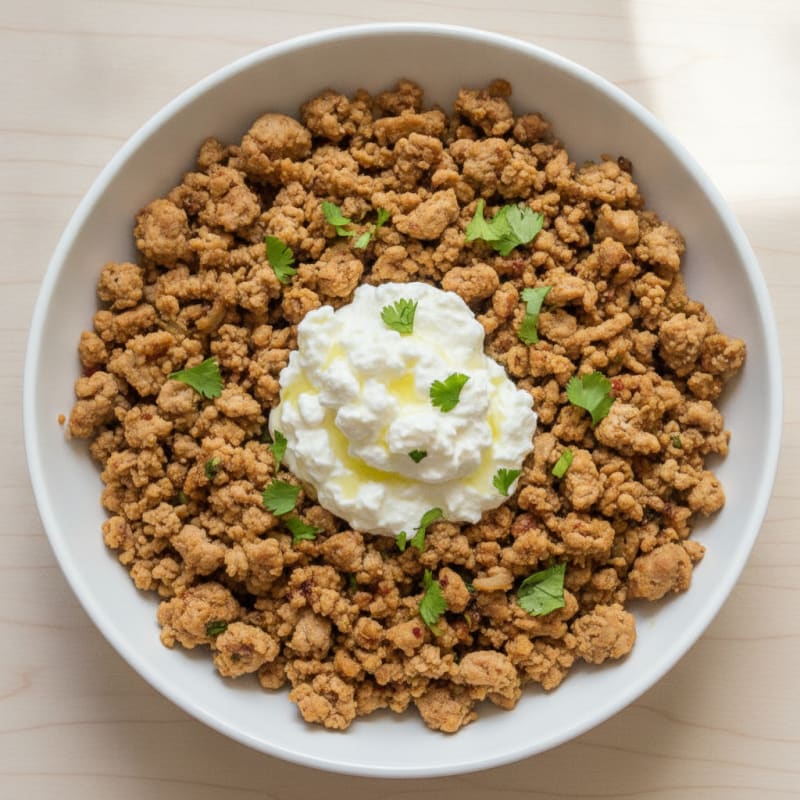 Ground Turkey Taco Bowl with Cottage Cheese