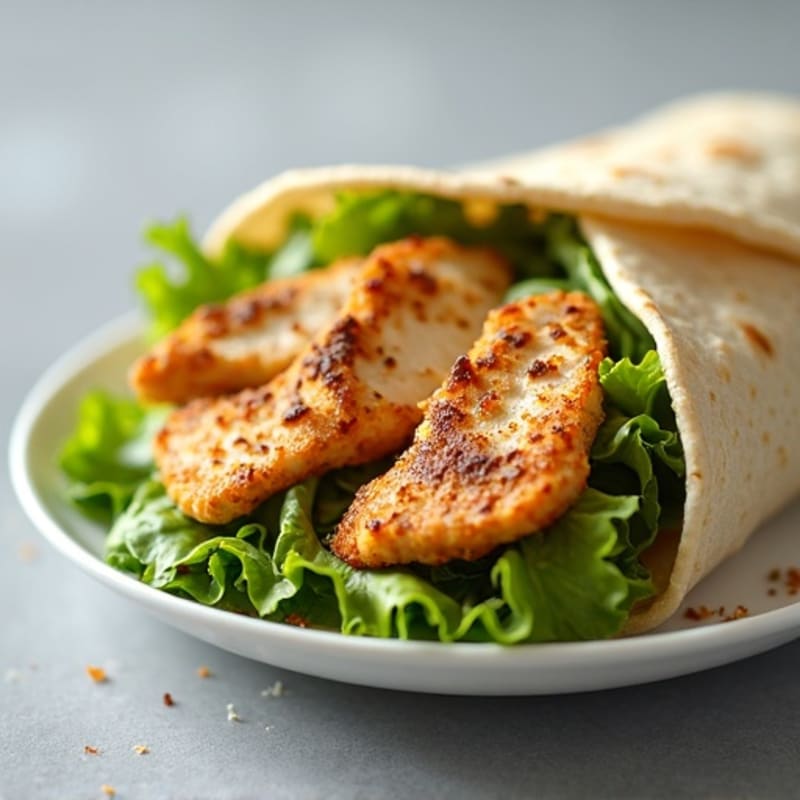 Healthy Crispy Chicken Caesar Wrap