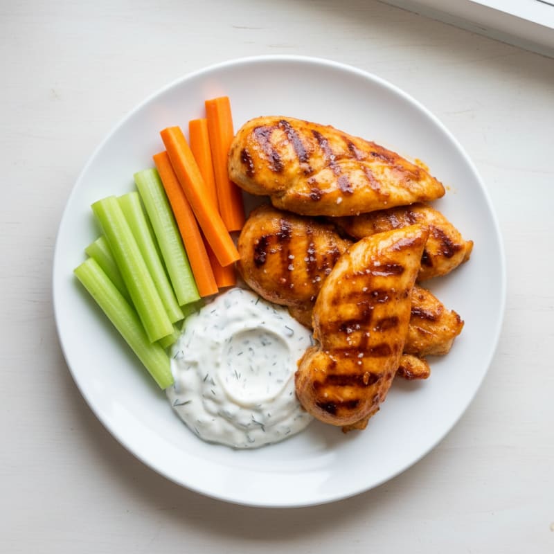 Buffalo Chicken with Creamy Ranch Dip