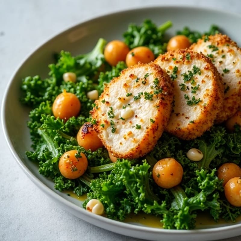 Herb-Crusted Chicken and Crispy Kale Superfood Salad