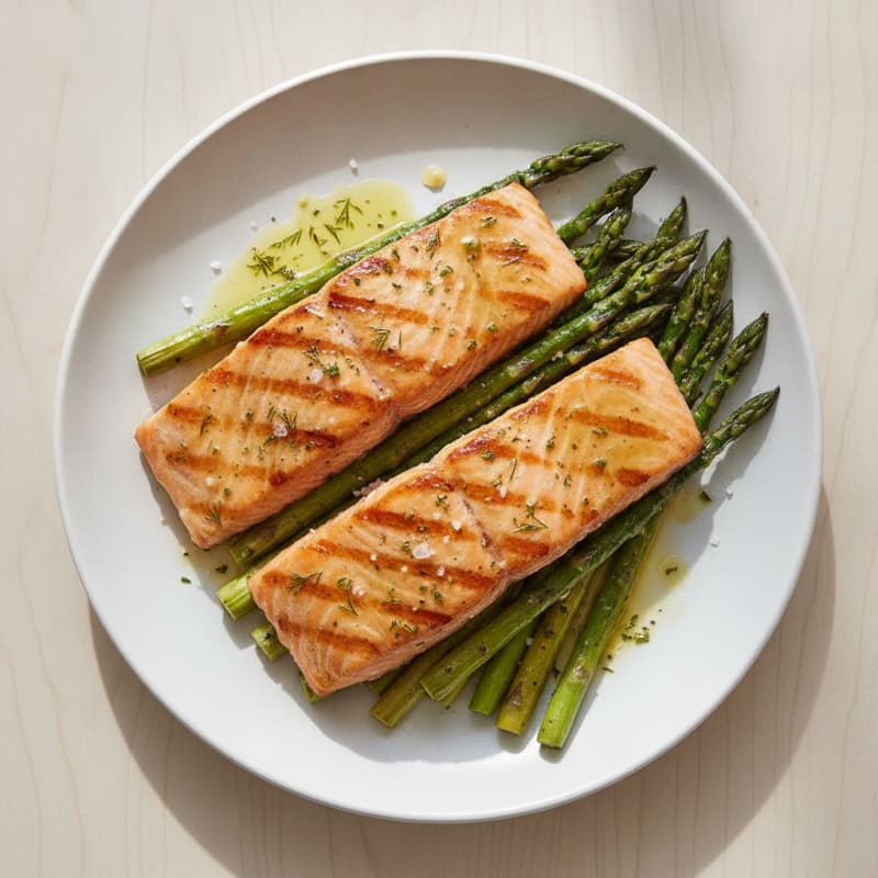 Lemon Herb Grilled Salmon with Asparagus