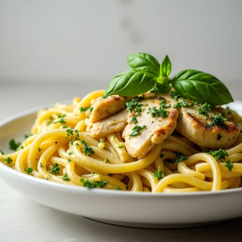 Creamy Pesto Chicken Pasta with Fresh Herbs