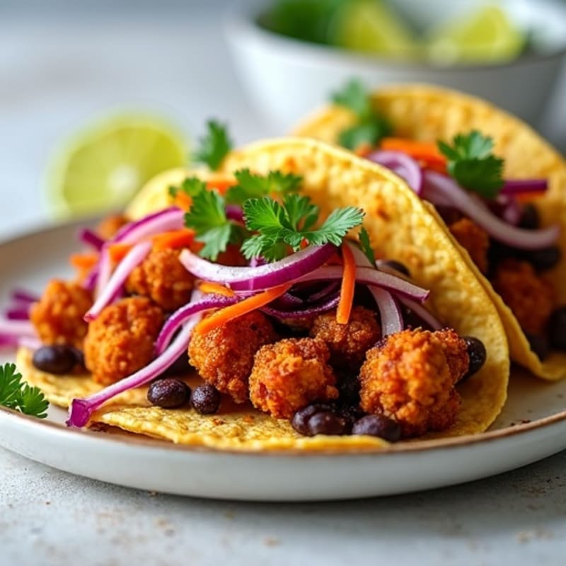 Crispy Jackfruit Tacos with Zesty Lime Slaw