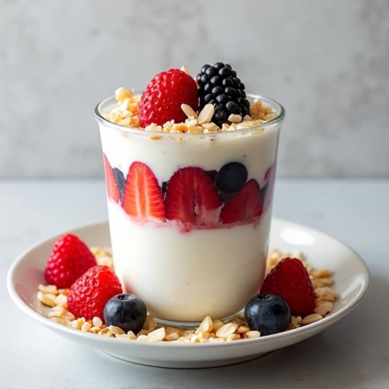 Greek Yogurt Protein Parfait with Mixed Berries