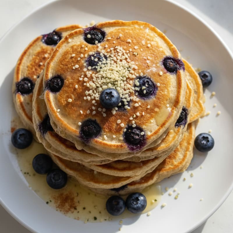 Fluffy Vegan Blueberry Pancakes