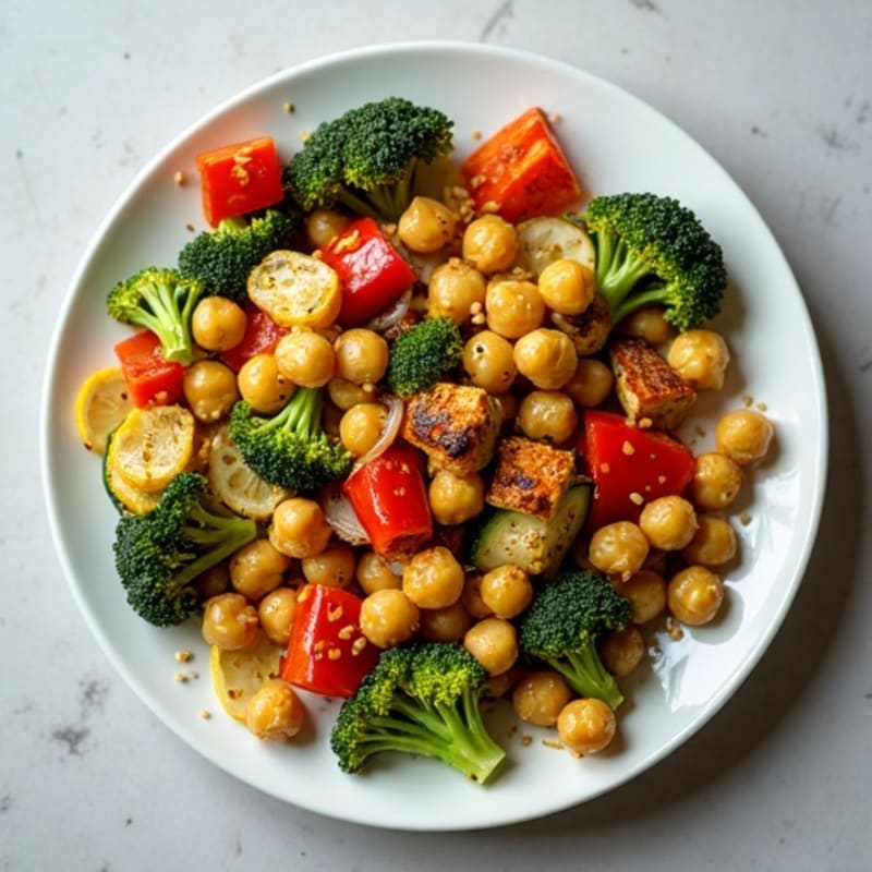 Tender-Crisp Sheet Pan Roasted Vegetables with Lemon-Garlic Dressing