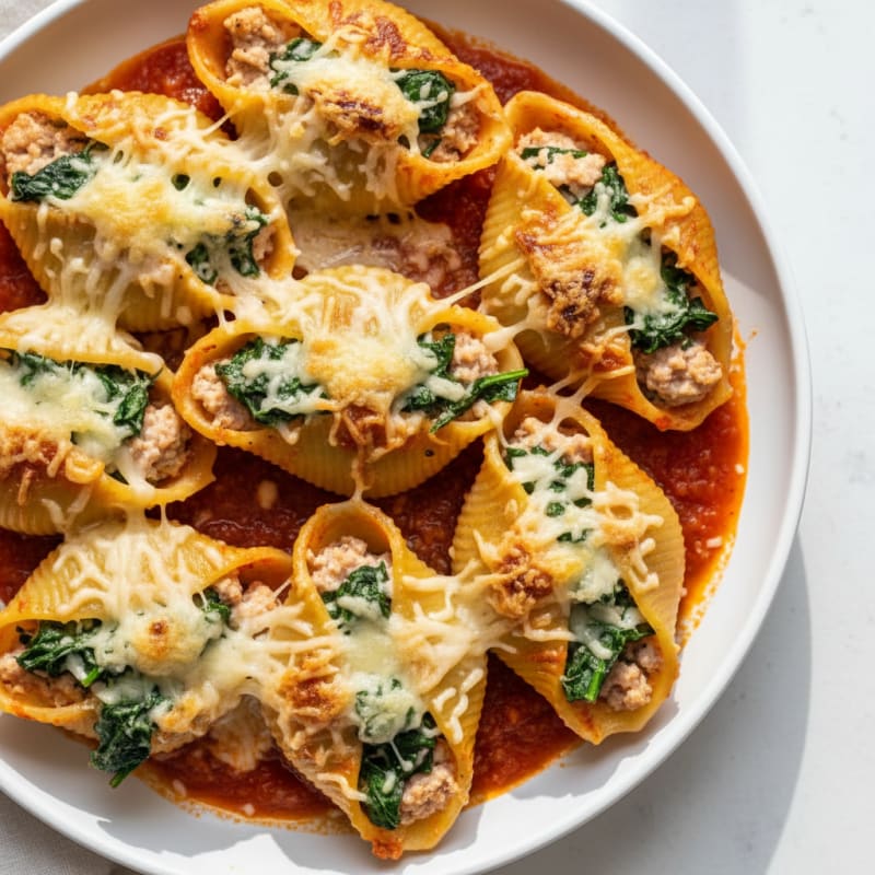 Creamy Spinach Ricotta Stuffed Shells