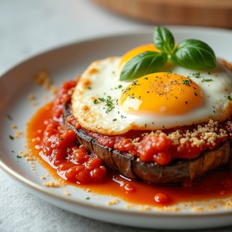 Healthy Golden Baked Eggplant Parmesan